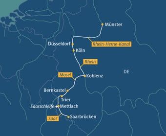Von Münster über Rhein, Mosel und Saar nach Saarbrücken